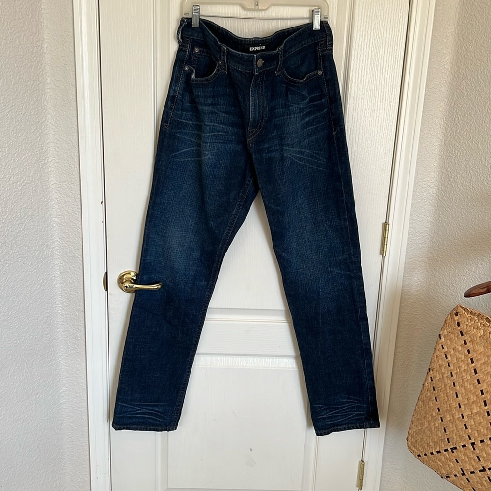 Express Men’s jeans: dark wash